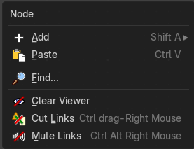 Node context menu