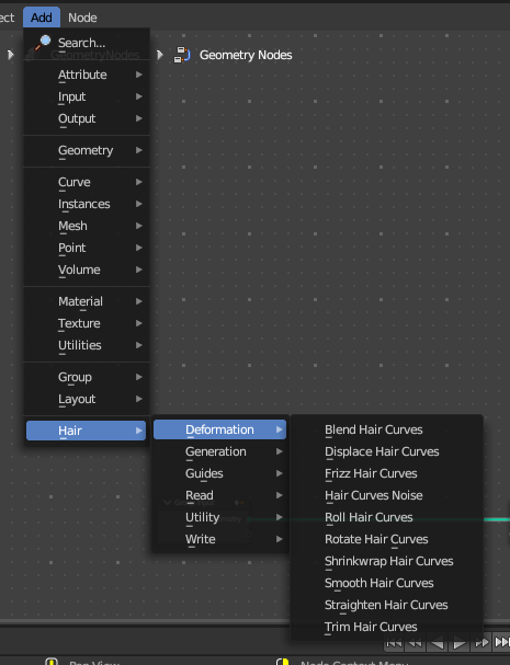 Add menu – Appending Node-groups