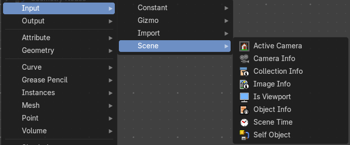 Add menu - Input - Scene