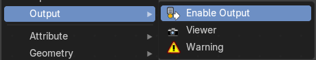 Add menu - Output
