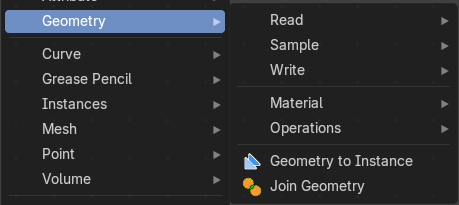 Add menu - Geometry