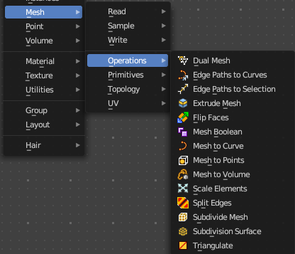 Add menu - Mesh - Operations