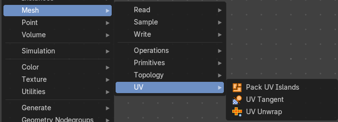 Add menu - UV