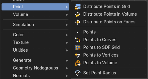 Add menu - Point