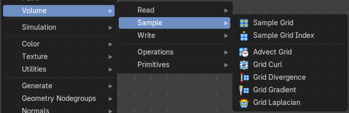 Add menu - Volume