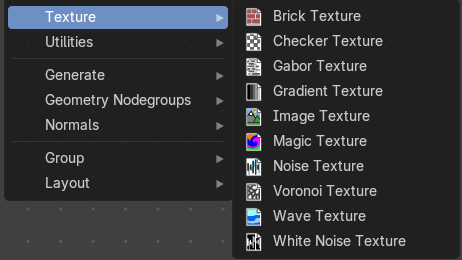 Add menu - Texture