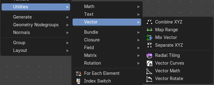 Add menu - Vector