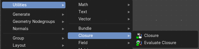 Add menu - Closure
