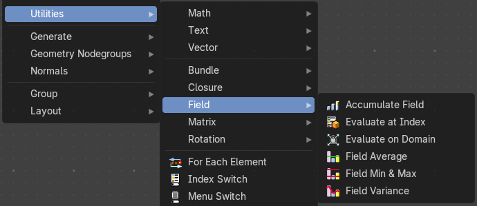 Add menu - Utilities - Field