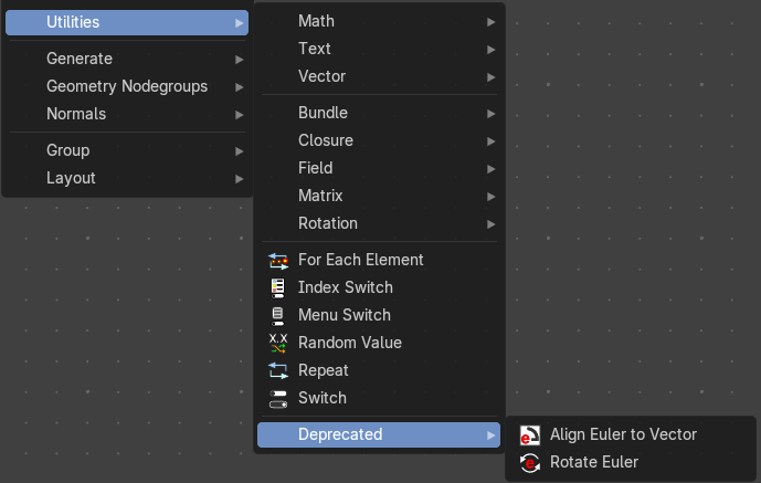 Add menu - Deprecated