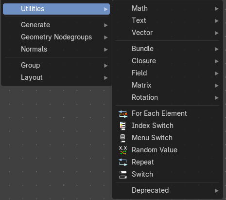 Add menu - Utilities