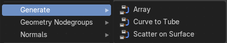 Add menu - Generate