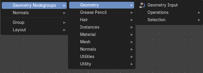Add menu - Geometry nodes - Geometry