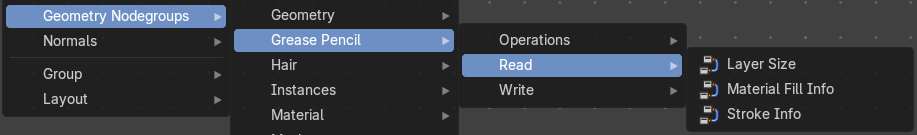 Add menu - Geometry nodes - Grease Pencil - Read