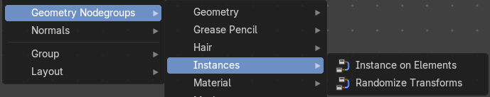Add menu - Geometry nodes - Instances