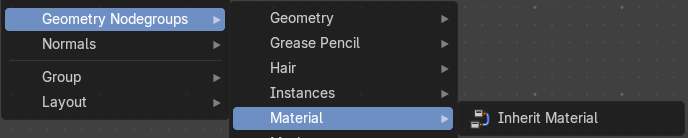 Add menu - Geometry nodes - Material