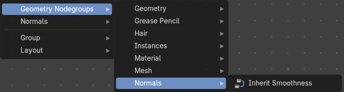 Add menu - Geometry nodegroups - Normals