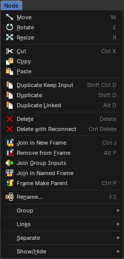 Node menu