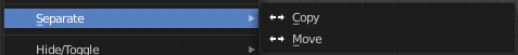 Separate submenu