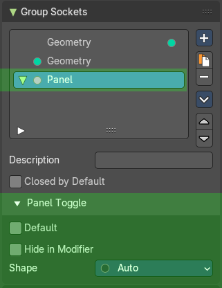 Panel Toggle subpanel