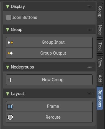 Relations tab - Display Panel