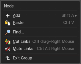 Node context menu