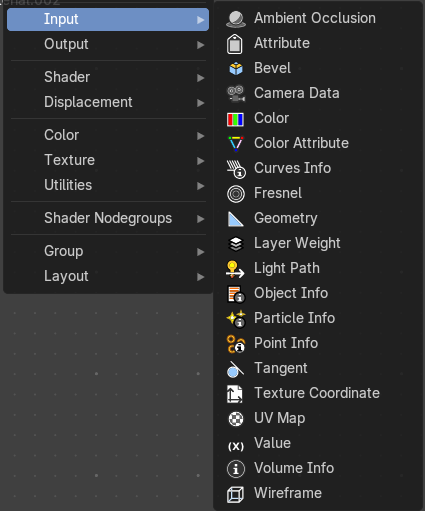 Add menu - Input