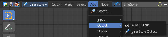 Add menu - Output