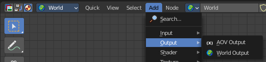Add menu - Output