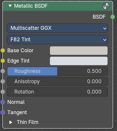 Metallic BSDF