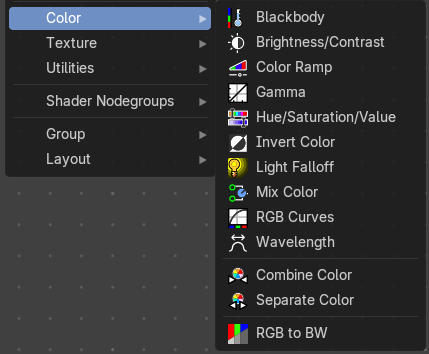 Add menu - Color