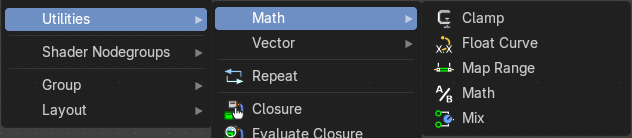 Add menu - Utilities - Math
