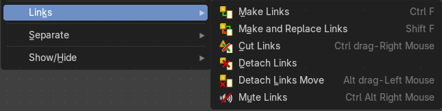 Links submenu