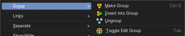 Group submenu