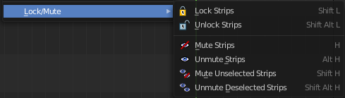 Lock/Mute submenu
