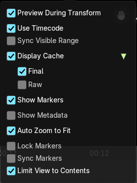 Header Tools and Options - Sequencer & Preview view