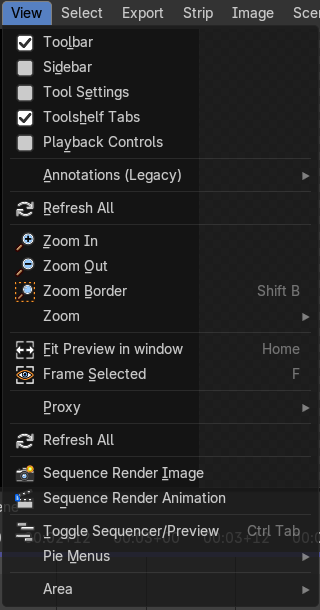 View Menu in Preview window