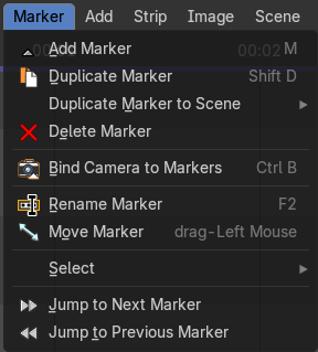 Dopesheet Editor - Marker Menu