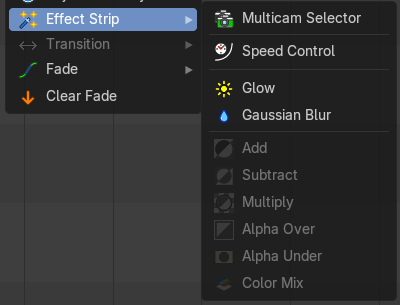 Effect Strip submenu