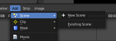 Scene submenu