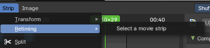 Retiming - Submenu