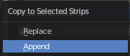 Copy modifiers to selection