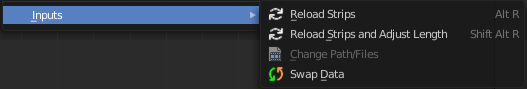 Inputs - Submenu