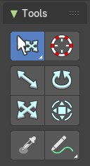 Tool shelf in Preview view