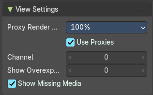 View Settings Panel