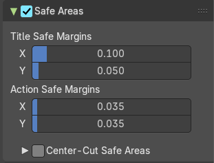 Save Areas panel