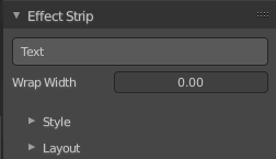 Effect strip type Text