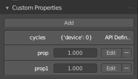 Custom Properties Panel