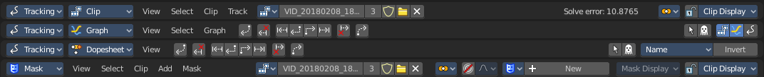 Movie Clip Editor - Header