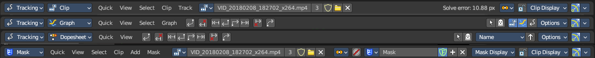 Movie Clip Editor - Header
